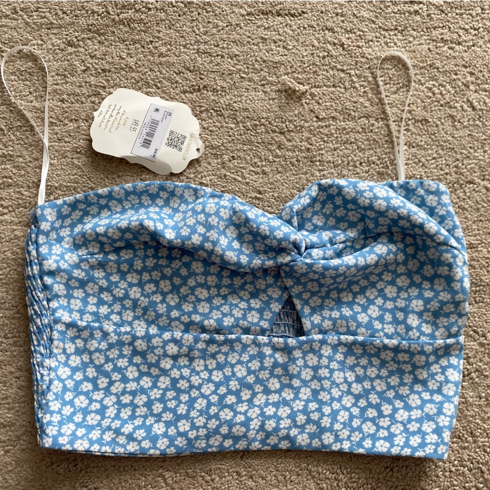 Altar’d State Floral Strapless Crop Top